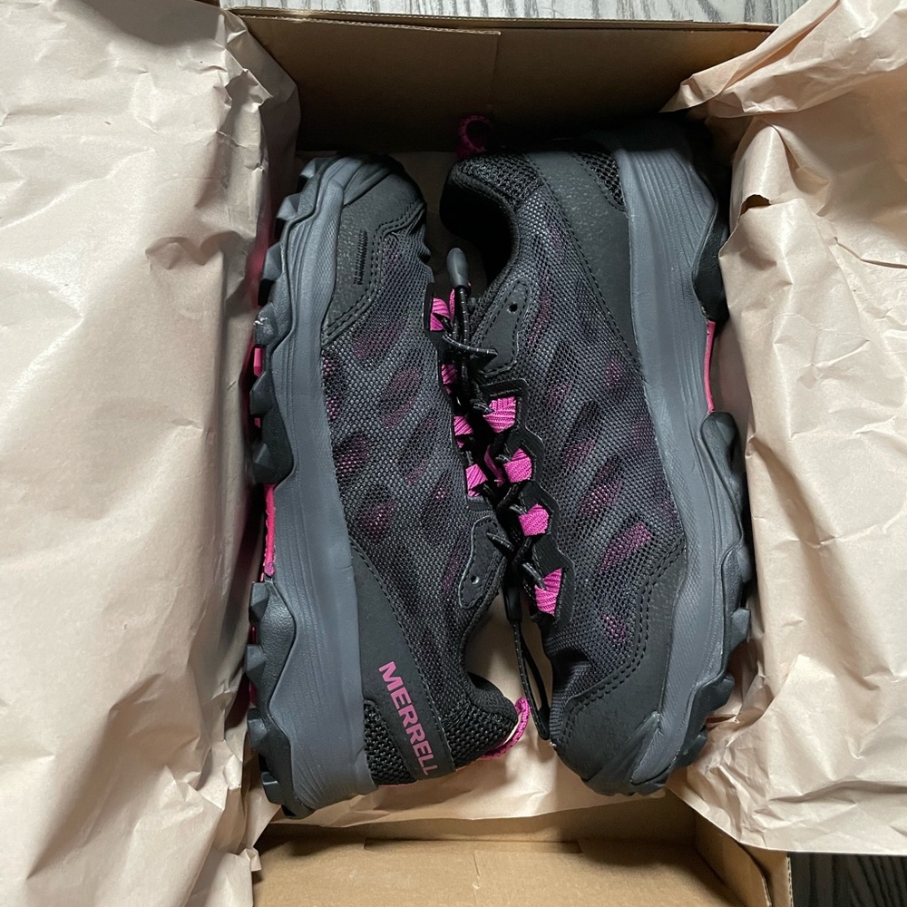 Merrell Women's Speed Strike Aerosport Hiking Shoes - Black/Pink - Picture 7 of 8